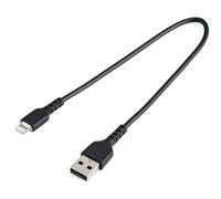 StarTech.com 12inch (30cm) Durable Black USB-A to Lightning Cable - Heavy Duty Rugged Aramid Fiber USB Type A to Lightning Charger/Sync Power Cord - Apple MFi Certified iPad/iPhone 12