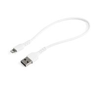 StarTech.com 12inch (30cm) Durable White USB-A to Lightning Cable - Heavy Duty Rugged Aramid Fiber USB Type A to Lightning Charger/Sync Power Cord - Apple MFi Certified iPad/iPhone 12