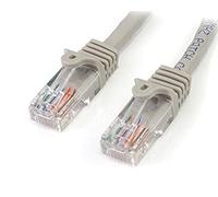 StarTech.com 15 m Gray Cat5e Snagless RJ45 UTP Patch Cable - 15m Patch Cord - Ethernet Patch Cable - RJ45 Male to Male Cat 5e Cable (45PAT15MGR)