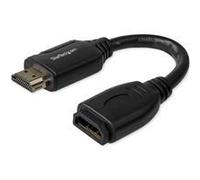 StarTech.com 6" (15cm) HDMI Port Saver Cable - 4K 60Hz High Speed HDMI 2.0 Extension Cable with Ethernet - Short HDMI Extension Cable - HDMI Male to Female Extension Adapter Cord