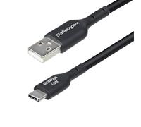 StarTech.com 15ft (4.5m) USB-A to USB-C Charging Cable, Charge & Sync, 3A, USB 2.0, TPE Jacket, Black USB Charging Cord