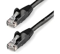 StarTech.com 15ft CAT6 Ethernet Cable - Black CAT 6 Gigabit Ethernet Wire -650MHz 100W PoE RJ45 UTP Network/Patch Cord Snagless w/Strain Relief Fluke Tested/Wiring is UL Certified/TIA (N6PATCH15BK)