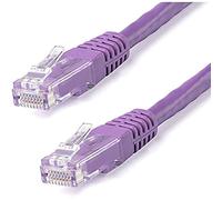 StarTech.com 15ft CAT6 Ethernet Cable - Purple CAT 6 Gigabit Ethernet Wire -650MHz 100W PoE RJ45 UTP Molded Network/Patch Cord w/Strain Relief/Fluke Tested/Wiring is UL Certified/TIA (C6PATCH15PL)