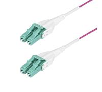 StarTech.com 15m (49.2ft) LC to LC (UPC) OM4 Multimode Fiber Optic Cable, Erika Violet, 50/125, 40G/100G, Uniboot Fiber Jumper Cord, OFNR Riser Rated