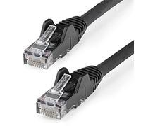 StarTech.com 15m CAT6 Ethernet Cable - Black CAT 6 Gigabit Ethernet Wire -650MHz 100W PoE++ RJ45 UTP Category 6 Network/Patch Cord Snagless w/Strain Relief Fluke Tested UL/TIA Certified (N6PATC15MBK)