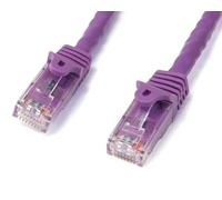 StarTech.com 15m CAT6 Ethernet Cable - Purple CAT 6 Gigabit Ethernet Wire -650MHz 100W PoE RJ45 UTP Network/Patch Cord Snagless w/Strain Relief Fluke Tested/Wiring is UL Certified/TIA