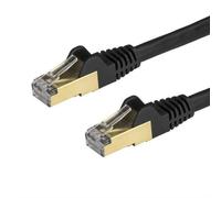 StarTech.com 15m CAT6a Ethernet Cable - 10 Gigabit Shielded Snagless RJ45 100W PoE Patch Cord - 10GbE STP Network Cable w/Strain Relief - Black Individually Tested/Wiring is UL Certified/TIA