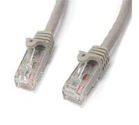 StarTech.com 15m CAT6 Ethernet Cable - Grey CAT 6 Gigabit Ethernet Wire -650MHz 100W PoE RJ45 UTP Network/Patch Cord Snagless w/Strain Relief Fluke Tested/Wiring is UL Certified/TIA