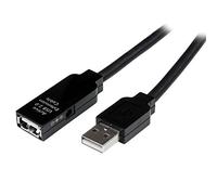 StarTech.com 15m USB 2.0 Active Extension Cable - M/F - 15 meter USB 2.0 Repeater Cable Cord - USB A Male to USB A Female - 15 m, Black (USB2AAEXT15M)