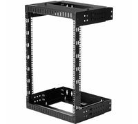 StarTech.com 15U 19" Wall Mount Network Rack - Adjustable Depth 12-20" 2 Post Open Frame Server Room Rack for AV/Data/ IT Communication/Computer Equipment/Switch w/Cage Nuts & Screws