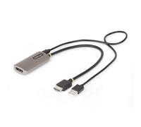 StarTech.com 1ft (30cm) HDMI to DisplayPort Adapter Cable 8K 60Hz Active HDMI 2.1 to DP 1.4 Video Converter USB Bus Powered with Included Cable