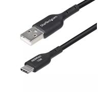 StarTech.com 1ft (30cm) USB-A to USB-C Charging Cable, Charge & Sync, 3A, USB 2.0, TPE Jacket - Black USB Charging Cord