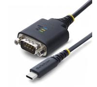 StarTech.com 1ft (30cm) USB-C to Serial Adapter Cable, COM Retention, FTDI Chipset, Type-C to Male DB9 RS232, Status LEDs, Interchangeable DB9 Screws and Nuts