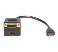 StarTech.com 1ft HDMI Splitter Cable, HDMI Male to DVI-D Female Adapter, Full HD 1920x1200p 60Hz, 28AWG, Gold Plated Connectors, HDMI Male to DVI Female Splitter, HDMI Splitter 1 In 2 Out (HDMISPL1DH)