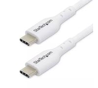 StarTech.com 1m (3.3ft) White USB-C Charging Cable, USB C Cable, USB 2.0 Type-C Laptop Charger Cord, 60W 3A Power Delivery, TPE Jacket, USB-C Data Transfer Cable, M/M