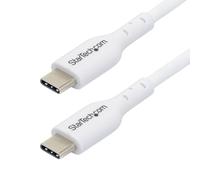 StarTech.com 1m (3.3ft) White USB-C Charging Cable, USB C Cable, USB 2.0 Type-C Laptop Charger Cord, 60W 3A Power Delivery, TPE Jacket, USB-C Data Transfer Cable, M/M
