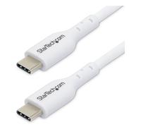 StarTech.com 1m (3.3ft) White USB-C Charging Cable, USB C Cable, USB 2.0 Type-C Laptop Charger Cord, 60W 3A Power Delivery, TPE Jacket, USB-C Data Transfer Cable, M/M