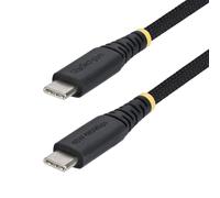 StarTech.com 1m (3ft) USB-C Charging Cable, 60W (3A) PD, Dual-Layer Braided Nylon/TPE Jacket, Rugged USB C Charging Cord, USB 2.0 Laptop Charger Cable
