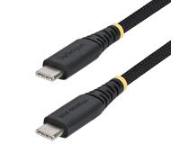 StarTech.com 1m (3ft) USB-C Charging Cable, 60W (3A) PD, Dual-Layer Braided Nylon/TPE Jacket, Rugged USB C Charging Cord, USB 2.0 Laptop Charger Cable