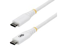 StarTech.com 1m (3ft) USB-C Charging Cable, Durable and Ultra-Flexible, 240W (5A) PD EPR, USB 2.0 Laptop Charger Cable, USB-IF Certified, Rugged USB-C Charging Cord - White
