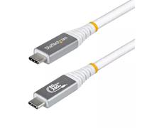 StarTech.com 1m (3ft) USB4 Cable 80Gbps USB-IF Certified USB-C Cable 240W PD 8K 120Hz/4K 240Hz DP2.1 DP80 TPE Jacket Thunderbolt 4 Compatible - White USB-C Cord