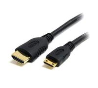 StarTech.com 1m Mini HDMI to HDMI Cable with Ethernet - 4K 30Hz High Speed Mini HDMI to HDMI Adapter Cable - Mini HDMI Type-C Device to HDMI Monitor/Display - Durable Video Converter Cord