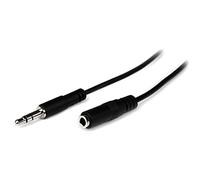 StarTech.com 1m Slim 3.5mm Stereo Extension Audio Cable - M/F - Mini stereo Extension - 3.5mm Extension - heaDPhone Ext cord (MU1MMFS), Black