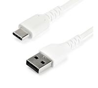 StarTech.com 1m USB A to USB C Charging Cable - Durable Fast Charge & Sync USB 2.0 to USB Type C Data Cord - Rugged TPE Jacket Aramid Fiber M/M 3A White - Samsung S10, iPad Pro, Pixel