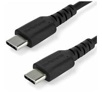 StarTech.com 1m USB C Charging Cable - Durable Fast Charge & Sync USB 3.1 Type C to USB C Laptop Charger Cord - TPE Jacket Aramid Fiber M/M 60W Black - Samsung S10 S20 iPad Pro MS Surface (RUSB2AC1MB)