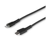 StarTech.com 1m USB C to Lightning Cable - Durable Black USB Type C to Lightning Connector Fast Charge & Sync Charging Cord, Rugged w/Aramid Fiber Apple MFI Certified iPhone 11 iPad Air (RUSBCLTMM1MB)
