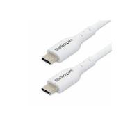 StarTech.com 1m (3.3ft) White USB-C Charging Cable, USB C Cable, USB 2.0 Type-C Laptop Charger Cord, 60W 3A Power Delivery, TPE Jacket, USB-C Data Transfer Cable, M/M