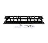 StarTech 1U Horizontal Finger Duct Rack Cable Management Panel CMDUCT1UX with Cover - Black