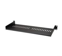 StarTech.com 1U Server Rack Shelf - Universal Vented Rack Mount Cantilever Tray for 19" Network Equipment Rack & Cabinet - Heavy Duty Steel Weight Capacity 44lb/20kg - 7" Deep Shelf Black