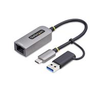 StarTech.com 2.5GbE USB-C to Ethernet Adapter with USB-A Converter NBASE-T NIC USB 3.0 Type-C 2.5/1G Multi Speed Network Thunderbolt Compatible Windows & Mac