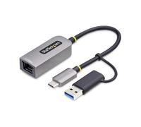 StarTech.com 2.5GbE USB-C to Ethernet Adapter with USB-A Converter NBASE-T NIC USB 3.0 Type-C 2.5/1G Multi Speed Network Thunderbolt Compatible Windows & Mac