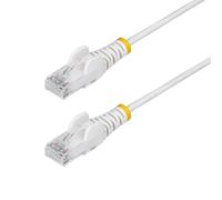 StarTech.com 2.5m White Slim CAT6 Ethernet Cable Snagless 100W PoE UTP LSZH 28AW