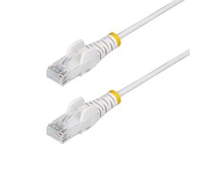 StarTech.com 2.5m White Slim CAT6 Ethernet Cable Snagless 100W PoE UTP LSZH 28AW