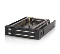 StarTech.com 2 Drive 2.5in Trayless Hot Swap SATA Mobile Rack Backplane 8.89 cm (3.5") Bezel panel Black 2.5" Serial ATA Serial ATA II Serial ATA III Aluminium