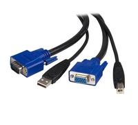 StarTech.com 6 ft 2-in-1 USB KVM Cable 1.8 m VGA Black USB USB A + VGA USB B + V