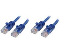 StarTech.com 2 m Blue Cat5e Snagless RJ45 UTP Patch Cable - 2m Patch Cord - Ethernet Patch Cable - RJ45 Male to Male Cat 5e Cable (45PAT2MBL) (Pack of 2)