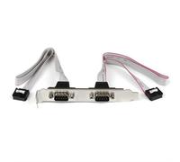StarTech.com 2 Port 16in DB9 Serial Port Bracket to 10 Pin Header. Connector 1: 2 x DB-9 Connector 2: 2 x IDC. Product colour: Silver White