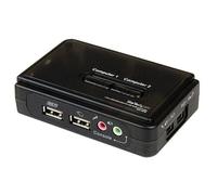 StarTech.com 2 Port Black USB KVM Switch Kit with Audio and Cables