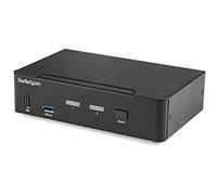 StarTech.com 2 Port DisplayPort KVM Switch - 4K 60Hz - Single Display - Dual Port UHD DP 1.2 USB KVM Switch with Integrated USB 3.0 Hub & Audio - Dell HP Apple Lenovo - TAA Compliant