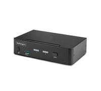 StarTech.com 2-Port DisplayPort KVM Switch, 8K 60Hz / 4K 144Hz, Single Display, DP 1.4, 2x USB 3.0 Ports, 4x USB 2.0 HID Ports, Push-Button & Hotkey Switching, TAA Compliant - OS Independent, Metal Housing