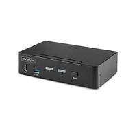 StarTech.com 2-Port DisplayPort KVM Switch, 8K 60Hz / 4K 144Hz, Single Display, DP 1.4, 2x USB 3.0 Ports, 4x USB 2.0 HID Ports, Push-Button & Hotkey Switching, TAA Compliant - OS Independent, Metal Housing
