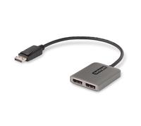 StarTech.com 2-Port DisplayPort MST Hub Dual 4K 60Hz DP to 2x DisplayPort Monitor Adapter DP 1.4 Multi-Monitor Video Adapter 1ft (30cm) Built-in Cable USB Powered Windows Only