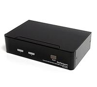 StarTech.com 2 Port DVI KVM Switch - USB DVI Dual Link - Hot-key & Audio Support - 1920x1200 KVM Switch - KVM Video Switch (SV231DVIUA), Black