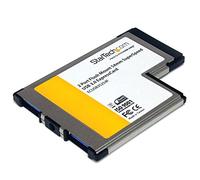 StarTech.com 2 Port Flush Mount ExpressCard 54mm SuperSpeed USB 3.0 Card Adapter with UASP - Dual Port Laptop ExpressCard USB 3 Controller (ECUSB3S254F)