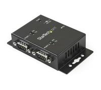 StarTech.com 2 Port Industrial Wall Mountable USB to Serial Adapter Hub with DIN