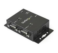StarTech.com 2 Port Industrial Wall Mountable USB to Serial Adapter Hub with DIN Rail Clips - TAA
